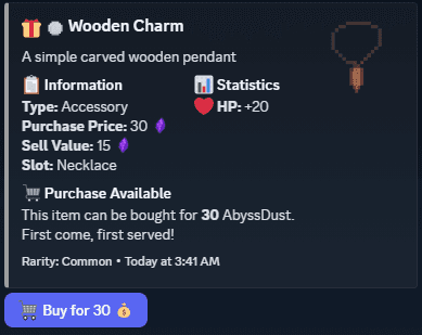 Item Spawn interface